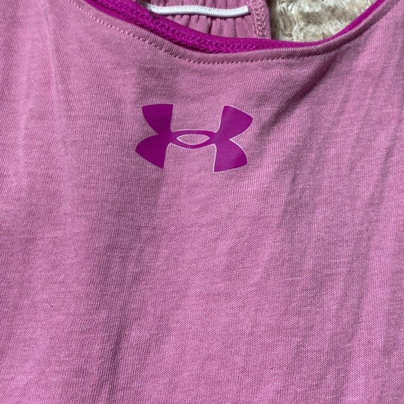 Under Armour Youth Girls Pink Double The Fun Tank Top - Picture 2 of 6